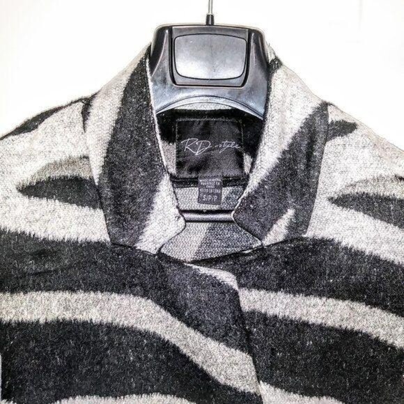 NWOT RD Style Zebra Polyester Wool Blend Coat Unlined S - Picture 4 of 9